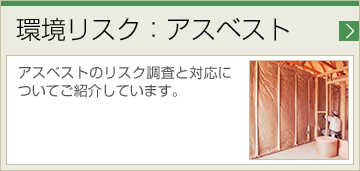 環境リスク：アスベスト アスベストのリスク調査と対応についてご紹介しています。